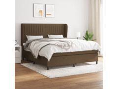  Box spring postel s matrací tmavě hnědá 180x200 cm textil