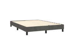  Box spring postel s matrací a LED tmavě šedá 140x190 cm samet