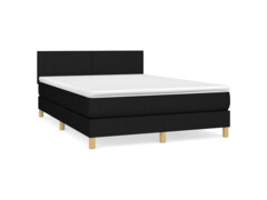  Box spring postel s matrací černá 140 x 190 cm textil