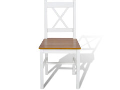  Jídelní židle 6 ks bílé borové dřevo