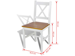  Jídelní židle 6 ks bílé borové dřevo