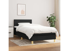  Box spring postel s matrací černá 90x190 cm textil