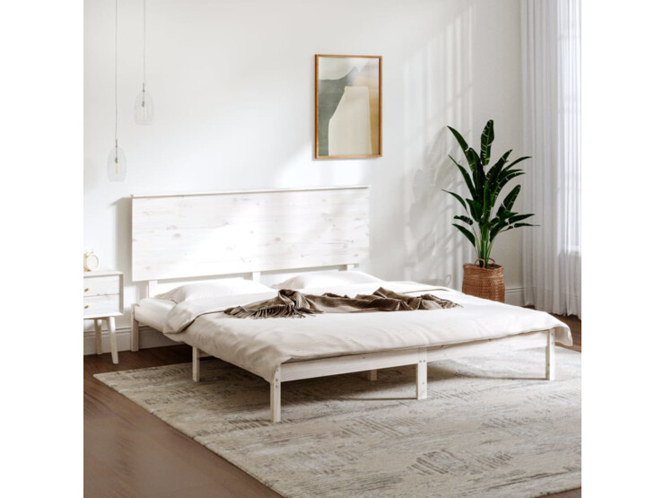  Rám postele bílý masivní borovice 200 x 200 cm