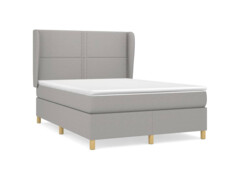  Box spring postel s matrací světle šedá 140 x 200 cm textil