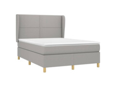  Box spring postel s matrací světle šedá 140 x 200 cm textil