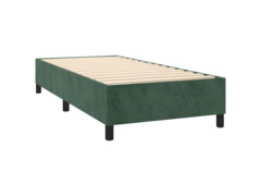  Box spring postel s matrací a LED tmavě zelená 90x200 cm samet