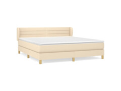  Box spring postel s matrací krémová 180x200 cm textil