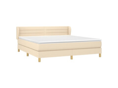  Box spring postel s matrací krémová 180x200 cm textil