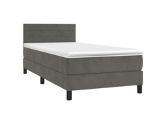  Box spring postel s matrací tmavě šedá 90x190 cm samet