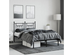 Kovový rám postele s čelem černý 120 x 190 cm