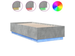  Rám postele s LED osvětlením betonově šedý 90 x 200 cm kompozit