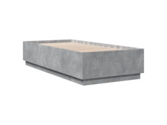  Rám postele s LED osvětlením betonově šedý 90 x 200 cm kompozit