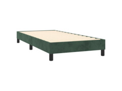  Box spring postel s matrací a LED tmavě zelená 100x200 cm samet
