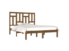  Rám postele medově hnědý masivní dřevo 150 x 200 cm King Size
