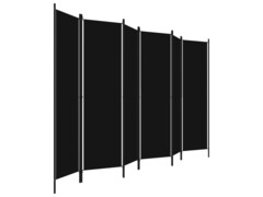 6dílný paraván černý 300 x 180 cm